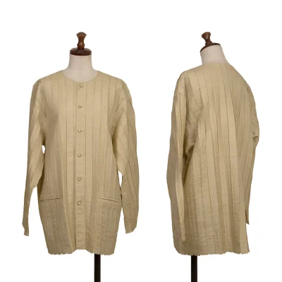 ASHA BY MDS Cotton Silk Tape Detail Collarless Jacket