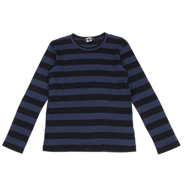BLACK COMME des GARCONS Striped Long Sleeve Top Navy,Black M K-173327_001