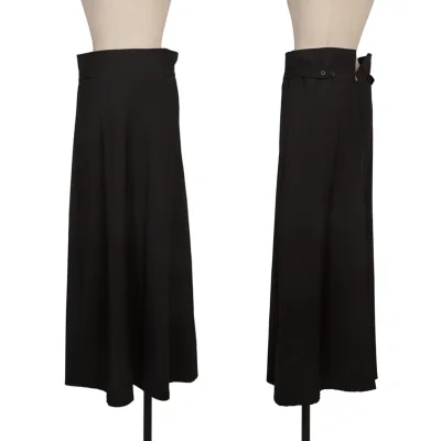 Y's Wool Gabardine Side-strap  Skirt