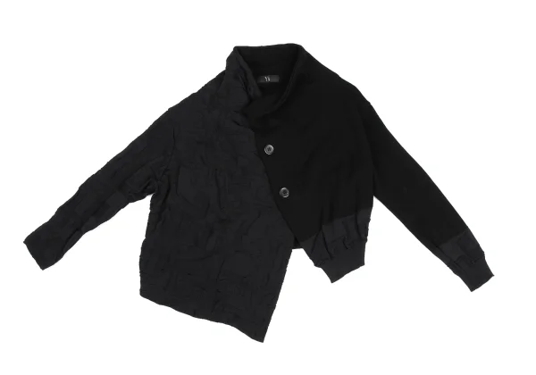 Y's Number Jacquard Asymmetrical Knit Cardigan K-173339_002