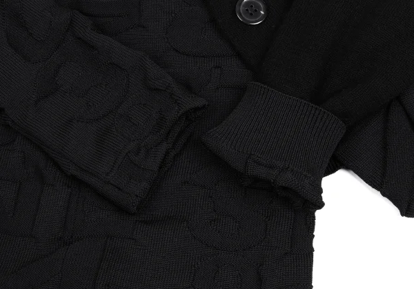 Y's Number Jacquard Asymmetrical Knit Cardigan K-173339_007