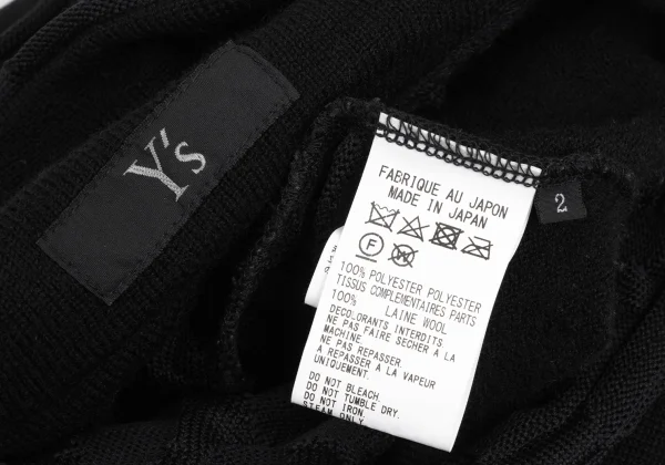 Y's Number Jacquard Asymmetrical Knit Cardigan K-173339_017