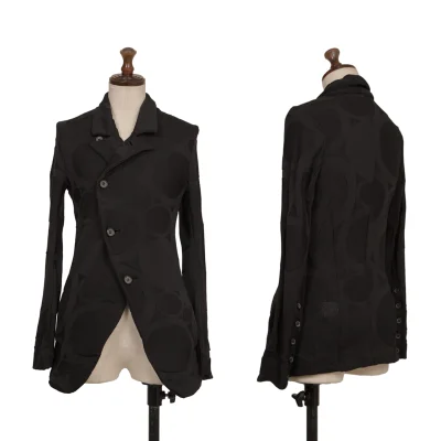 Y's Circle Jacquard Peaked-lapel Knit Jacket