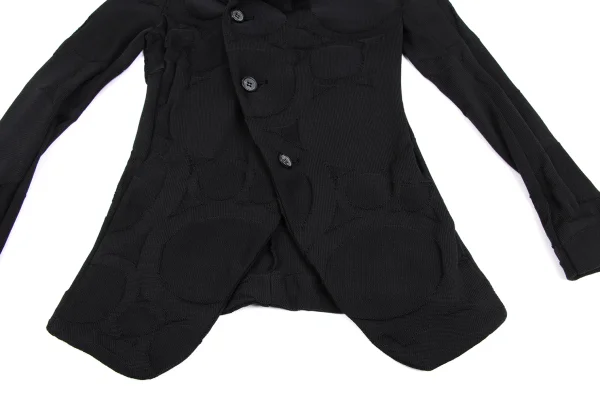 Y's Circle Jacquard Peaked-lapel Knit Jacket K-173340_010