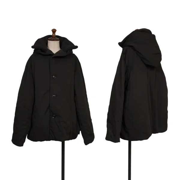 Y's Rib Knit Collar Hooded Thinsulate Padded Jacket Black 2 K-173341_001