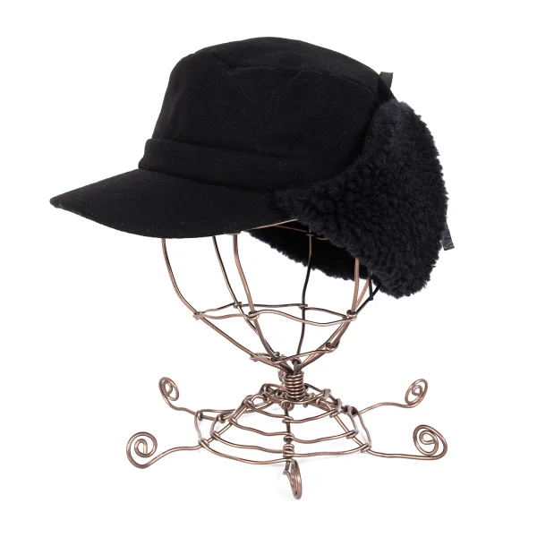 Y's Wool Poly Flight Cap Black  K-173343_001