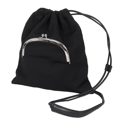 Y's Wool Gabardine Kiss Lock Pocket Souhlder Bag