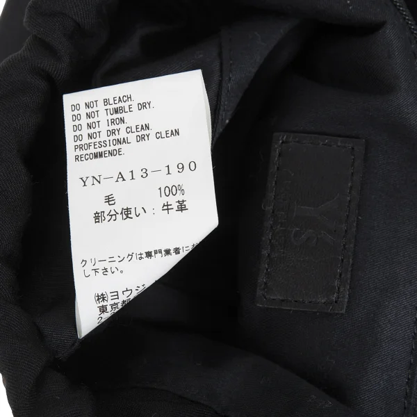 Y's Wool Gabardine Kiss Lock Pocket Souhlder Bag K-173344_015