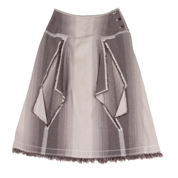 ISSEY MIYAKE FETE A-POC INSIDE Dyed  Acrylic Blend Cutting Fringe Skirt K-173354_002