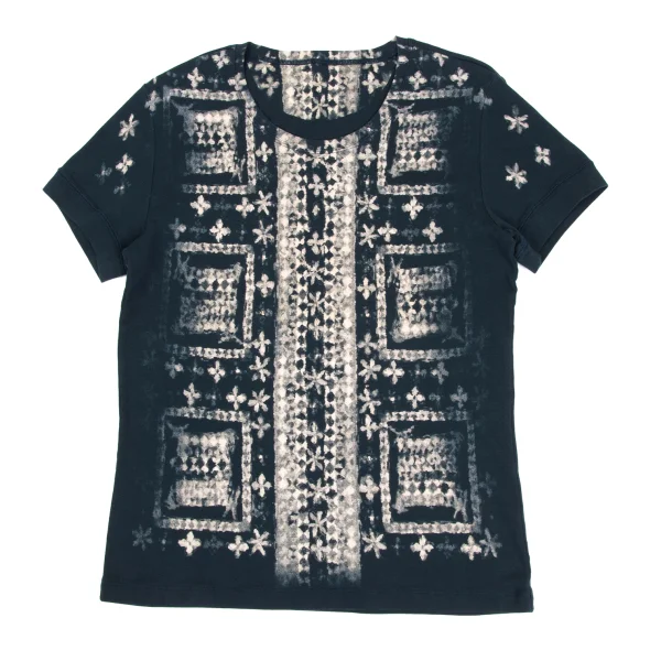 ISSEY MIYAKE HaaT Graphic Print T-shirt Navy,Beige 3 K-173356_001