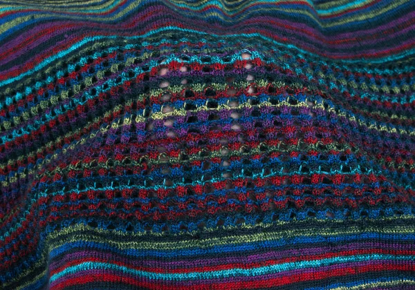ISSEY MIYAKE HaaT Mohair Blend Wool Multi Striped Knit Cardigan K-173357_010