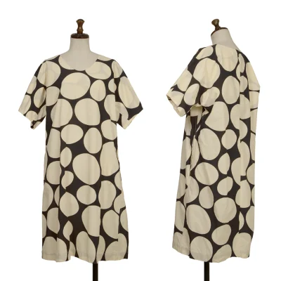 ISSEY MIYAKE HaaT Cotton Dot Print Short Sleeve Dress