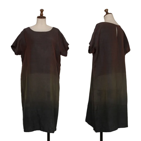 ISSEY MIYAKE HaaT Rayon Blend Gradation Dress Multi-Color 3 K-173360_001