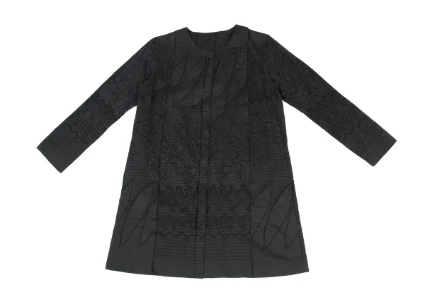 ISSEY MIYAKE HaaT Silk Blend Embroidery Shirt Tunic K-173361_002