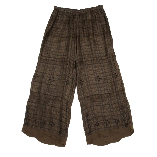 ISSEY MIYAKE HaaT Cupra Check Design Weave Pants Brown,Black 3 K-173362_001