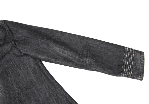 ISSEY MIYAKE HaaT Cotton Blend Pintuck Denim Half Coat K-173364_007