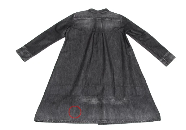 ISSEY MIYAKE HaaT Cotton Blend Pintuck Denim Half Coat K-173364_016