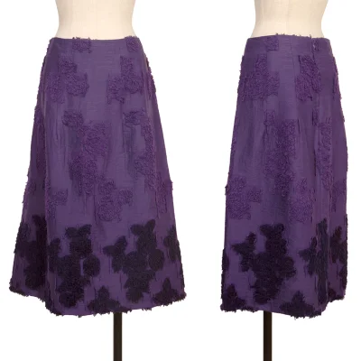 ISSEY MIYAKE HaaT Cotton Blend Shaggy Graphic Skirt
