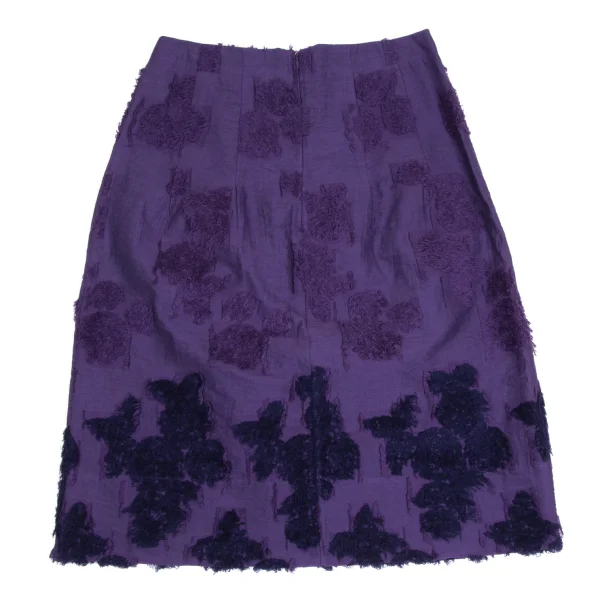 ISSEY MIYAKE HaaT Cotton Blend Shaggy Graphic Skirt K-173365_010