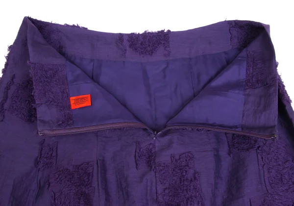 ISSEY MIYAKE HaaT Cotton Blend Shaggy Graphic Skirt K-173365_011