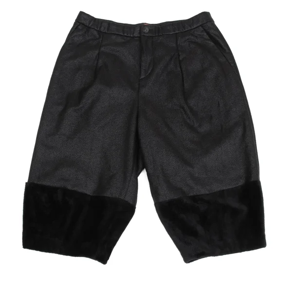 ISSEY MIYAKE HaaT Faux Fur Switching Printed Shorts Black 4 K-173367_001