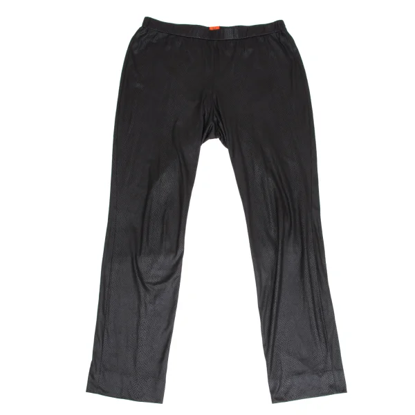ISSEY MIYAKE HaaT Urethane Coated Print Pants Black 4 K-173368_001