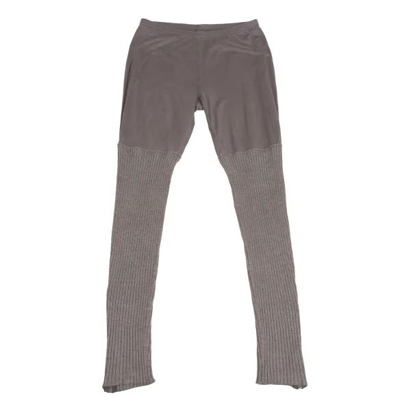 ISSEY MIYAKE HaaT Lyocell Cotton Rib Knit Slim Pants Grey,Beige 3 K-173369_001