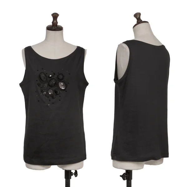 THE GINZA Jewel Embellished Tank Top Black 42 K-173372_001