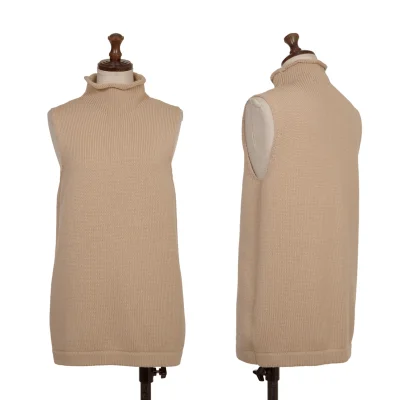 Max Mara Wool high Neck Sleeveless Knit Top