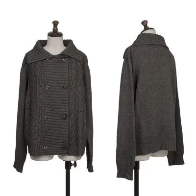 Max Mara Cashmere Blend Wool Double Cable Knit Jacket