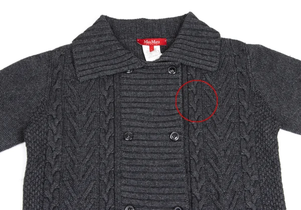 Max Mara Cashmere Blend Wool Double Cable Knit Jacket K-173377_003
