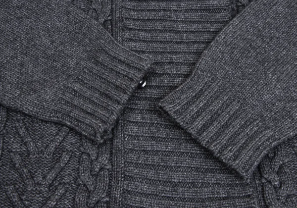 Max Mara Cashmere Blend Wool Double Cable Knit Jacket K-173377_008