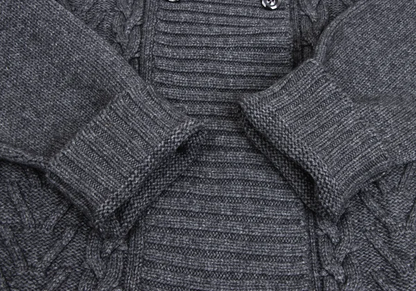 Max Mara Cashmere Blend Wool Double Cable Knit Jacket K-173377_009