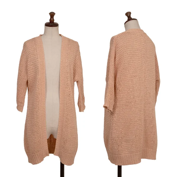Theory luxe Cotton Linen Knit Cardigan Orange,Pink 38 K-173379_001