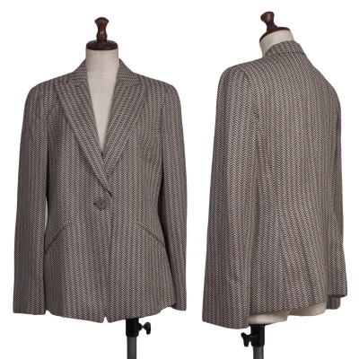 ARMANI COLLEZIONI Wool Silk Herringbone Jacket