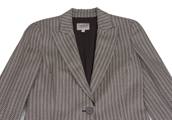 ARMANI COLLEZIONI Wool Silk Herringbone Jacket K-173383_003