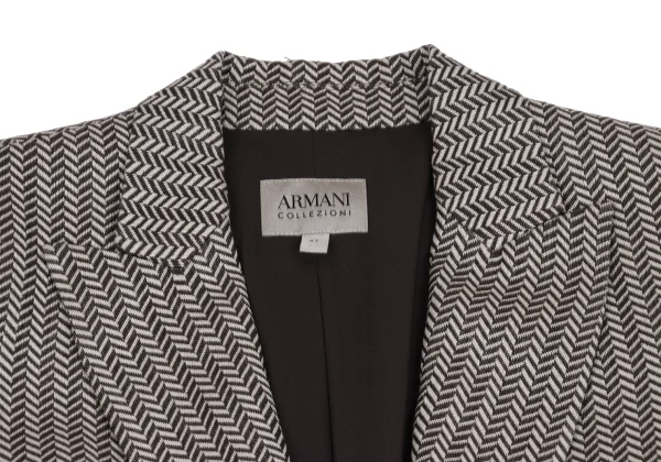 ARMANI COLLEZIONI Wool Silk Herringbone Jacket K-173383_004