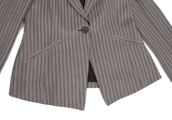 ARMANI COLLEZIONI Wool Silk Herringbone Jacket K-173383_007