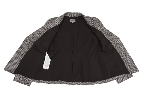ARMANI COLLEZIONI Wool Silk Herringbone Jacket K-173383_010