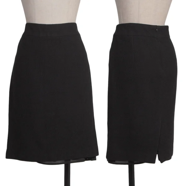 ARMANI COLLEZIONI Wool Knit Skirt Black 40 K-173384_001