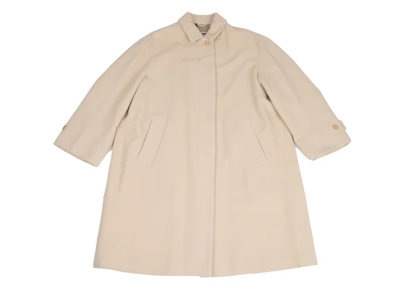 JIL SANDER Wool Angola Balmacaan Coat K-173386_002