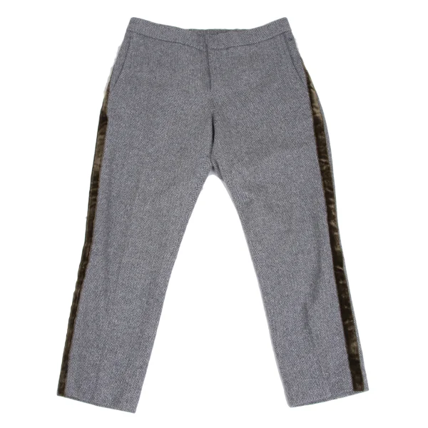45rpm 45R Velour Line Herringbone Wool Pants Navy 2 K-173394_001