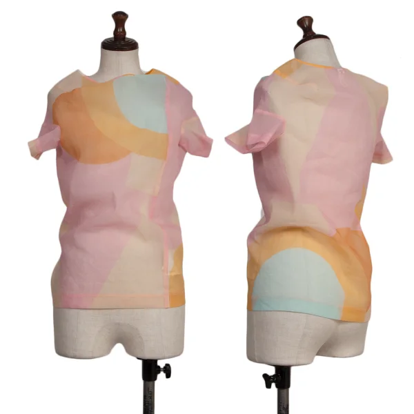 COMME des GARCONS Geometric Lump Sheer T Shirt Multi-Color S-M K-173400_001