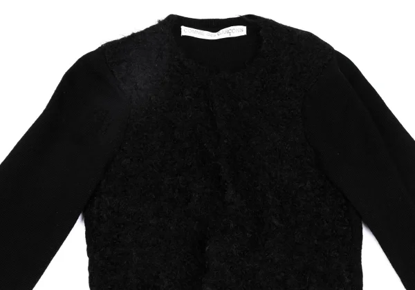 COMME des GARCONS Ribbed Sleeve Mohair Cardigan K-173402_003
