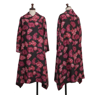 COMME des GARCONS Silk Printed Two Dimensional Round Collar Dress