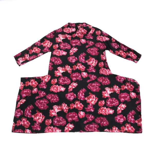 COMME des GARCONS Silk Printed Two Dimensional Round Collar Dress K-173404_002