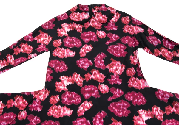 COMME des GARCONS Silk Printed Two Dimensional Round Collar Dress K-173404_003