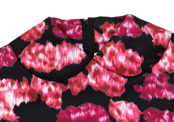 COMME des GARCONS Silk Printed Two Dimensional Round Collar Dress K-173404_004