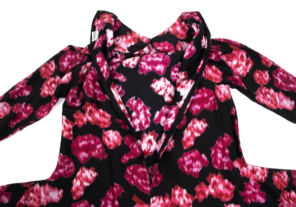 COMME des GARCONS Silk Printed Two Dimensional Round Collar Dress K-173404_013