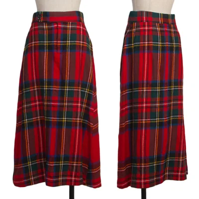 COMME des GARCONS Wool Fulling Checked Skirt